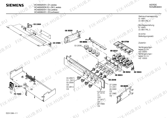 Схема №1 HO40060 с изображением Переключатель для плиты (духовки) Siemens 00032913