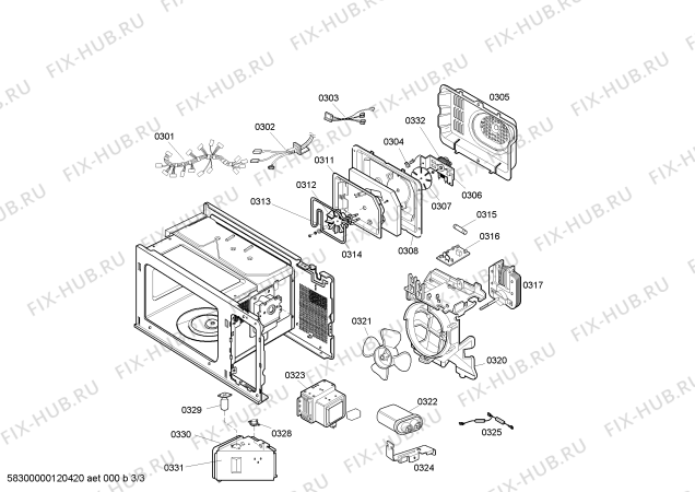 Схема №1 3WT3047XP с изображением Дренажный шланг для микроволновой печи Bosch 00496026