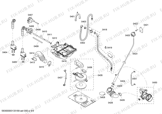 Взрыв-схема стиральной машины Bosch WFMC8440UC Nexxt 800 Series - Схема узла 04