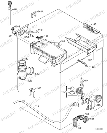 Взрыв-схема стиральной машины Electrolux EWG12440W - Схема узла Hydraulic System 272