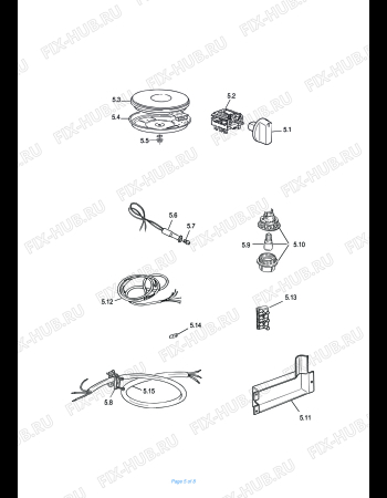Взрыв-схема плиты (духовки) DELONGHI SEK 8541 - Схема узла 5