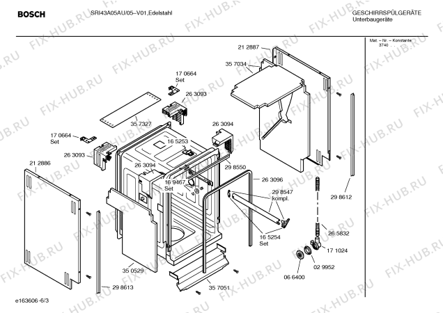 Взрыв-схема посудомоечной машины Bosch SRI43A05AU - Схема узла 03