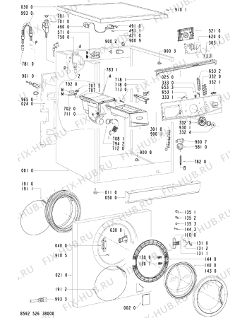 Схема №2 AWO/D 8812 с изображением Обшивка для стиралки Whirlpool 481245310595