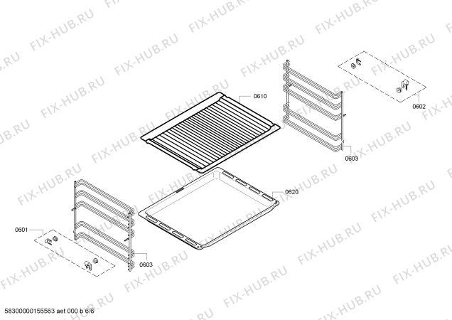 Взрыв-схема плиты (духовки) Bosch HEA63B251 - Схема узла 06