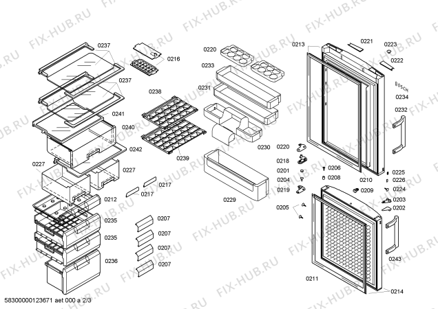 Схема №2 KGX28P40 с изображением Декоративная панель для холодильника Bosch 00665290