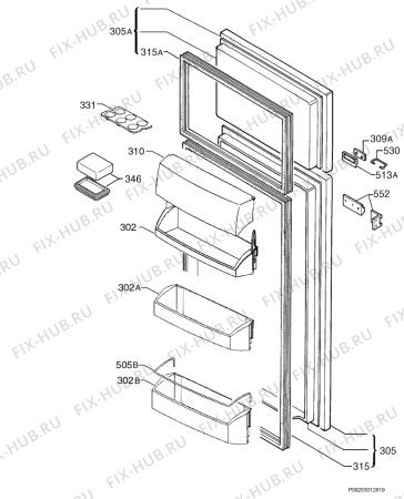 Взрыв-схема холодильника Aeg SD71240-4I - Схема узла Door 003