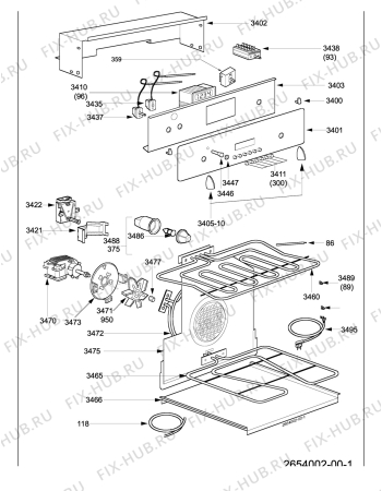 Схема №1 BEKO OIG 14101 B (7751388331) с изображением Запчасть для плиты (духовки) Beko 300330185