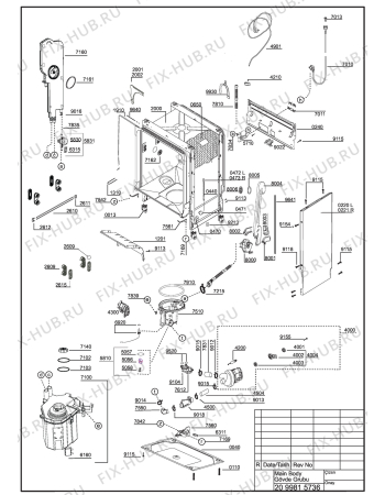 Взрыв-схема посудомоечной машины Beko DSN 6832 X (7682943942) - EXPLODED VIEW (MAİN BODY)