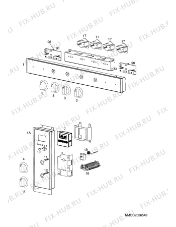 Взрыв-схема комплектующей Electrolux EKI6151 - Схема узла H10 Control Panel