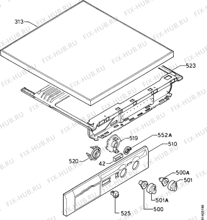 Взрыв-схема стиральной машины Zanussi FL553 - Схема узла Command panel 037