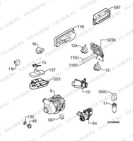 Взрыв-схема посудомоечной машины Juno Electrolux JSI56032E - Схема узла Electrical equipment 268