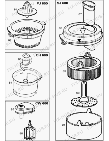 Взрыв-схема кухонного комбайна BRAUN TributeCollection Food processor FX 3030 - Схема узла 4