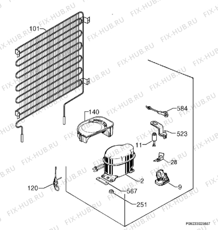 Взрыв-схема холодильника Aeg Electrolux SK98808I - Схема узла Cooling system 017