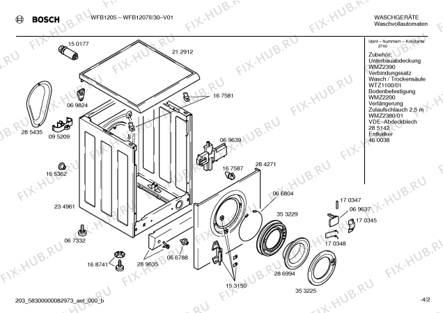 Схема №2 WFB1207II с изображением Панель управления для стиральной машины Bosch 00353289