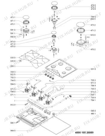 Схема №1 001.234.78 HB G24 S HOB IK с изображением Кнопка для плиты (духовки) Whirlpool 481010511904