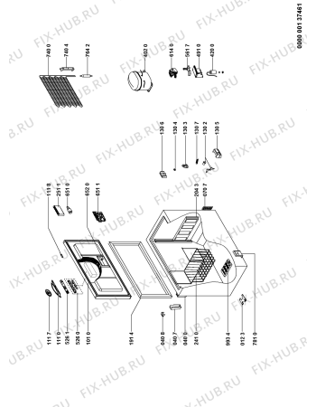 Схема №1 WH3610 A++DGT с изображением Дверка для холодильника Whirlpool 480132103011