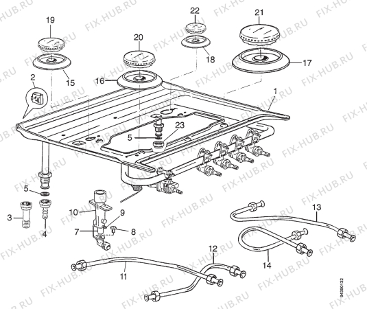 Взрыв-схема комплектующей Zanussi ZC4410W3 - Схема узла Section 4