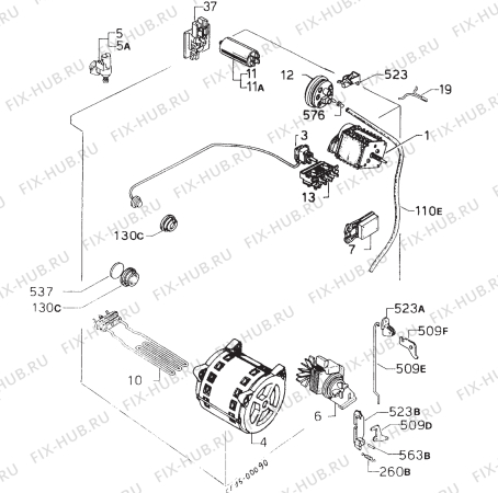 Взрыв-схема стиральной машины Electrolux WH818 - Схема узла Electrical equipment 268