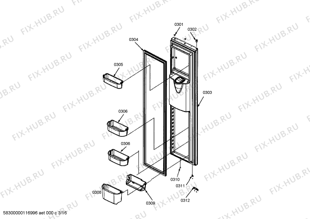 Схема №8 RS495310 с изображением Ремкомплект для холодильной камеры Bosch 00665455