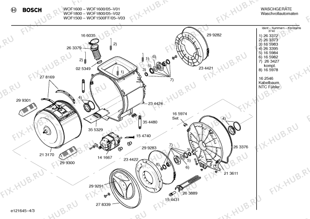 Схема №4 WOF1800 с изображением Инструкция по эксплуатации для стиральной машины Bosch 00522963