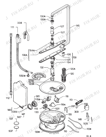 Взрыв-схема посудомоечной машины Aeg FAVORIT 325W - Схема узла Hydraulic System 272