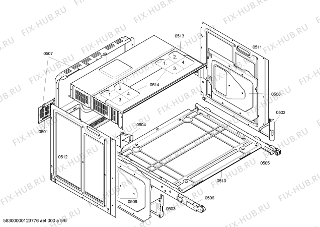 Схема №2 HE65U511 с изображением Крышка для плиты (духовки) Siemens 00478806