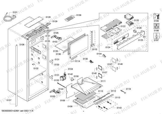 Схема №2 KI25FP70 с изображением Ремкомплект для холодильника Bosch 00701393