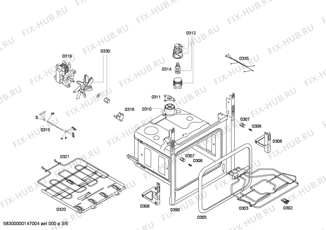 Схема №3 3HB518X с изображением Переключатель режимов для плиты (духовки) Bosch 00622434