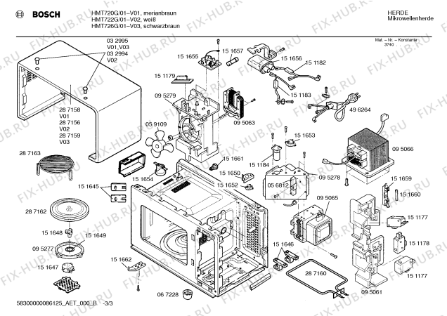 Схема №2 HMT722G с изображением Уплотнитель для свч печи Bosch 00151649