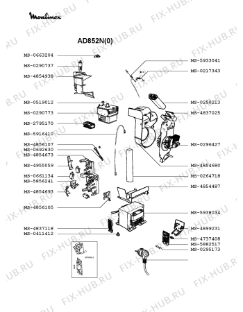 Взрыв-схема микроволновой печи Moulinex AD852N(0) - Схема узла RP002342.7P3
