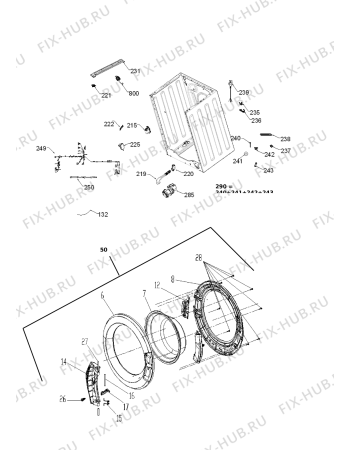 Схема №3 LOP 1050/1 с изображением Ручка (крючок) люка для стиралки Whirlpool 480111101903