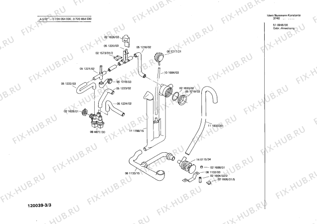 Взрыв-схема стиральной машины Bosch 0720654030 A510 - Схема узла 03