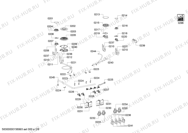 Схема №6 HSB785055N с изображением Труба для плиты (духовки) Bosch 00705838