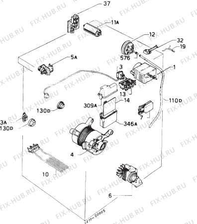 Взрыв-схема стиральной машины Privileg 034777 3 - Схема узла Electrical equipment 268