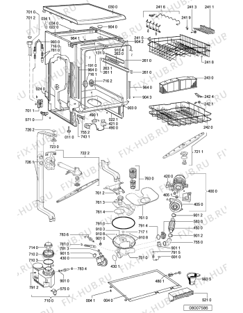 Схема №1 ADL 951 S WH с изображением Панель для посудомойки Whirlpool 481245371207