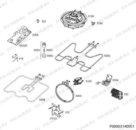 Взрыв-схема плиты (духовки) Ikea SMAKSAK 60411857 - Схема узла Electrical equipment