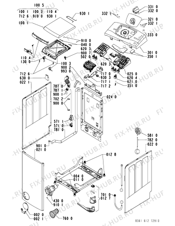 Схема №2 AWT 6124/1 с изображением Декоративная панель для стиралки Whirlpool 481245212131