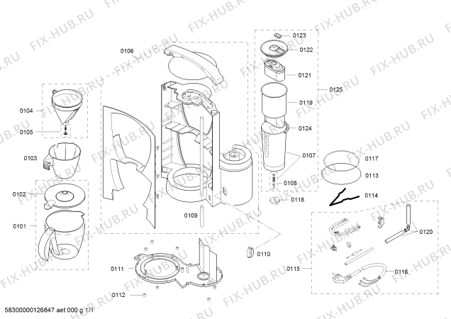 Схема №1 TC66721 executive edition с изображением Скоба для кофеварки (кофемашины) Bosch 00498451