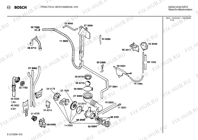 Взрыв-схема стиральной машины Bosch WOH1600II PRAKTICA - Схема узла 05