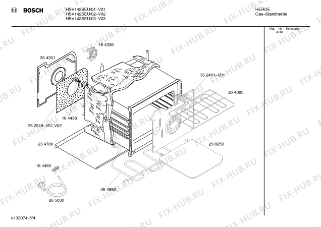 Схема №3 HM32820PP с изображением Соединительный кабель для плиты (духовки) Bosch 00265030
