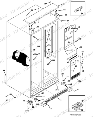 Взрыв-схема холодильника Aeg Electrolux S75628SK10 - Схема узла Housing 001