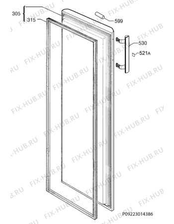 Взрыв-схема холодильника Electrolux EUF2745AOW - Схема узла Door 003