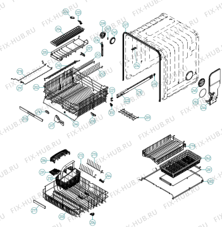 Взрыв-схема посудомоечной машины Asko D5893 CN   -SS Bi (339201, DW70.4) - Схема узла 02