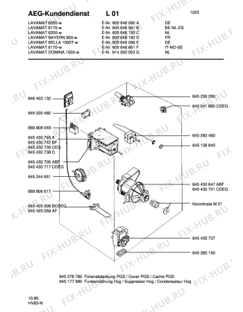 Взрыв-схема стиральной машины Aeg LAV6170 - Схема узла Electrical equipment