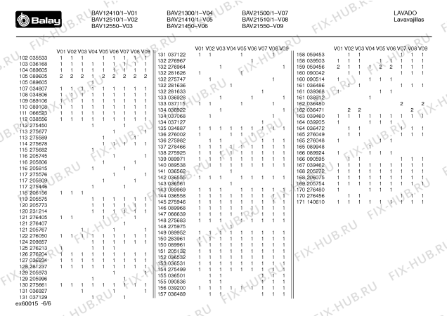 Взрыв-схема посудомоечной машины Balay BAV21410/1 BAV2141 - Схема узла 06