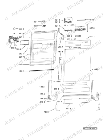 Схема №1 ADP 8678 A+ 6S IX с изображением Блок управления для посудомоечной машины Whirlpool 481010514626