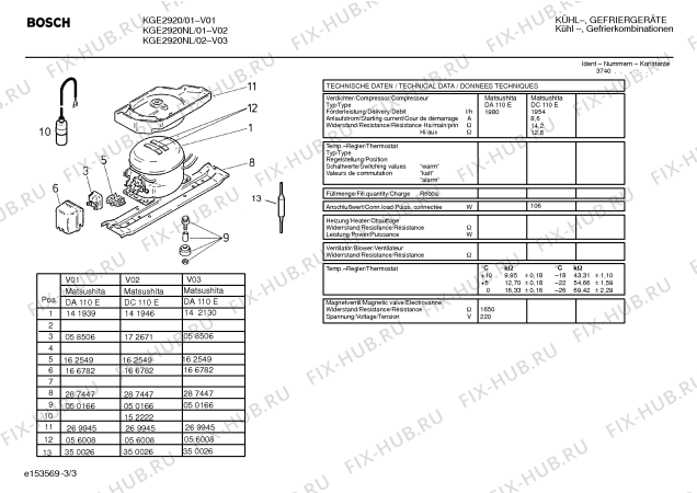 Взрыв-схема холодильника Bosch KGE2920NL - Схема узла 03