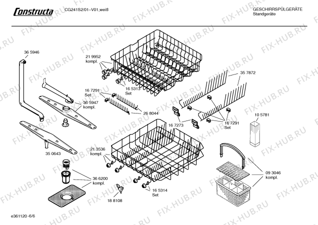 Взрыв-схема посудомоечной машины Constructa CG241S2 S200 - Схема узла 06