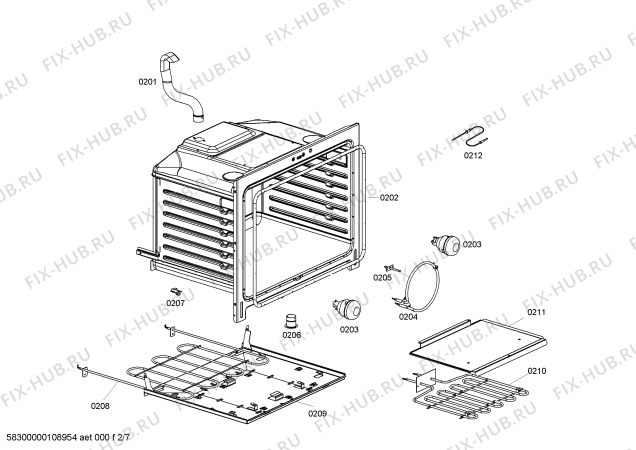 Схема №1 HES252U с изображением Монтажный набор для плиты (духовки) Bosch 00496906