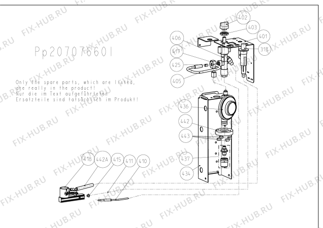 Взрыв-схема холодильника Dometic RC1602EGC - Схема узла Gas-equipment